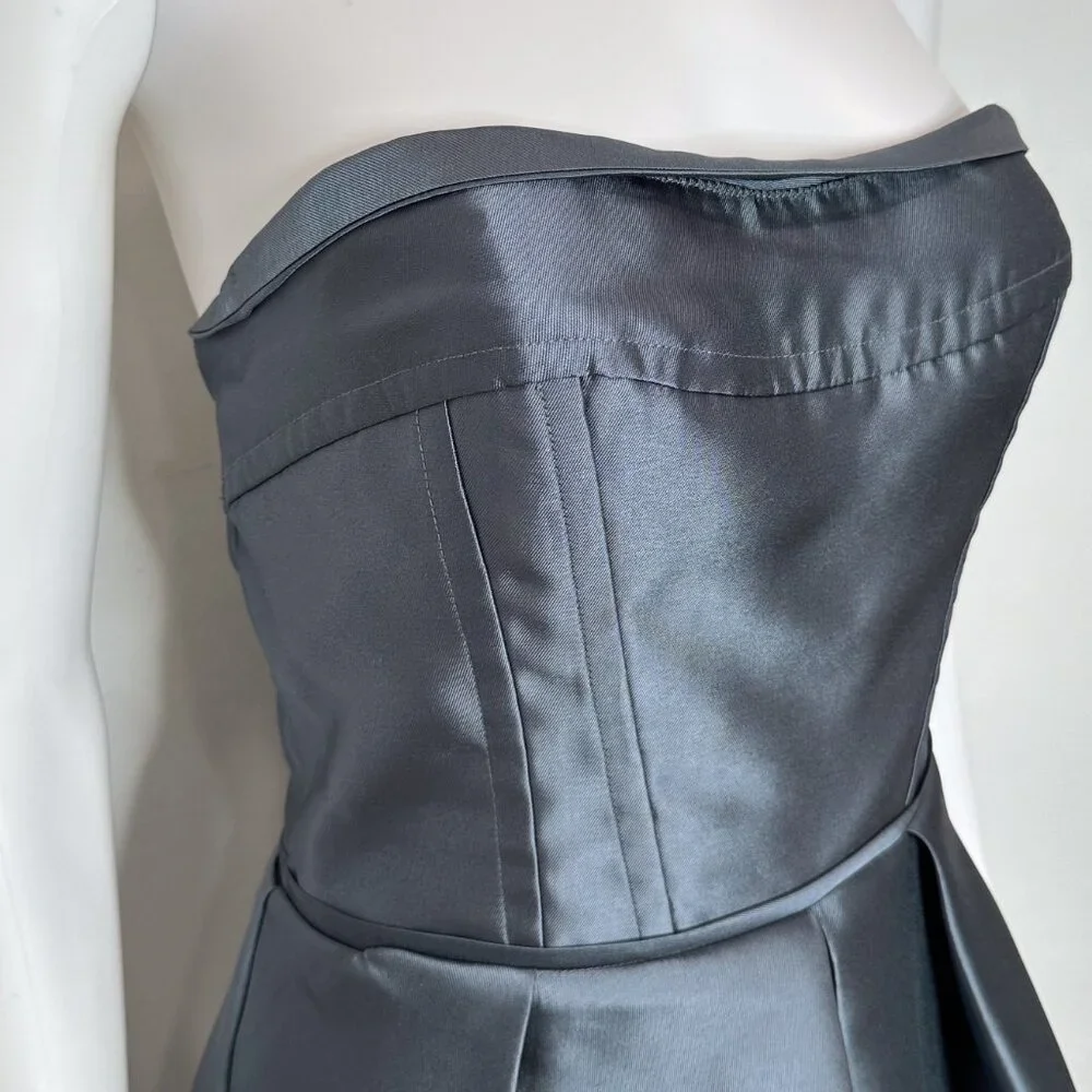 Alvina Valenta Maids Strapless Mikado Trumpet Gown Dress with Peplum Detail 9265 - Picture 5 of 16